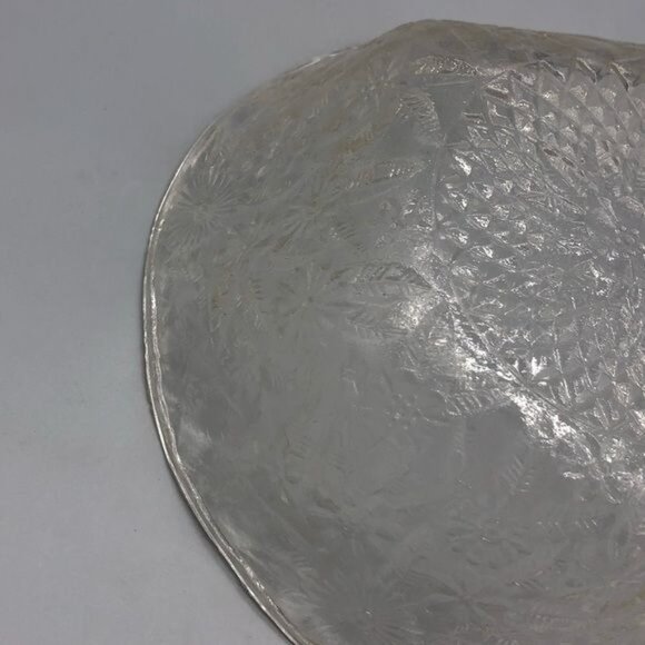 vintage glass floral clear serving bowl serving ripped 7x2.5" READ - Picture 6 of 8